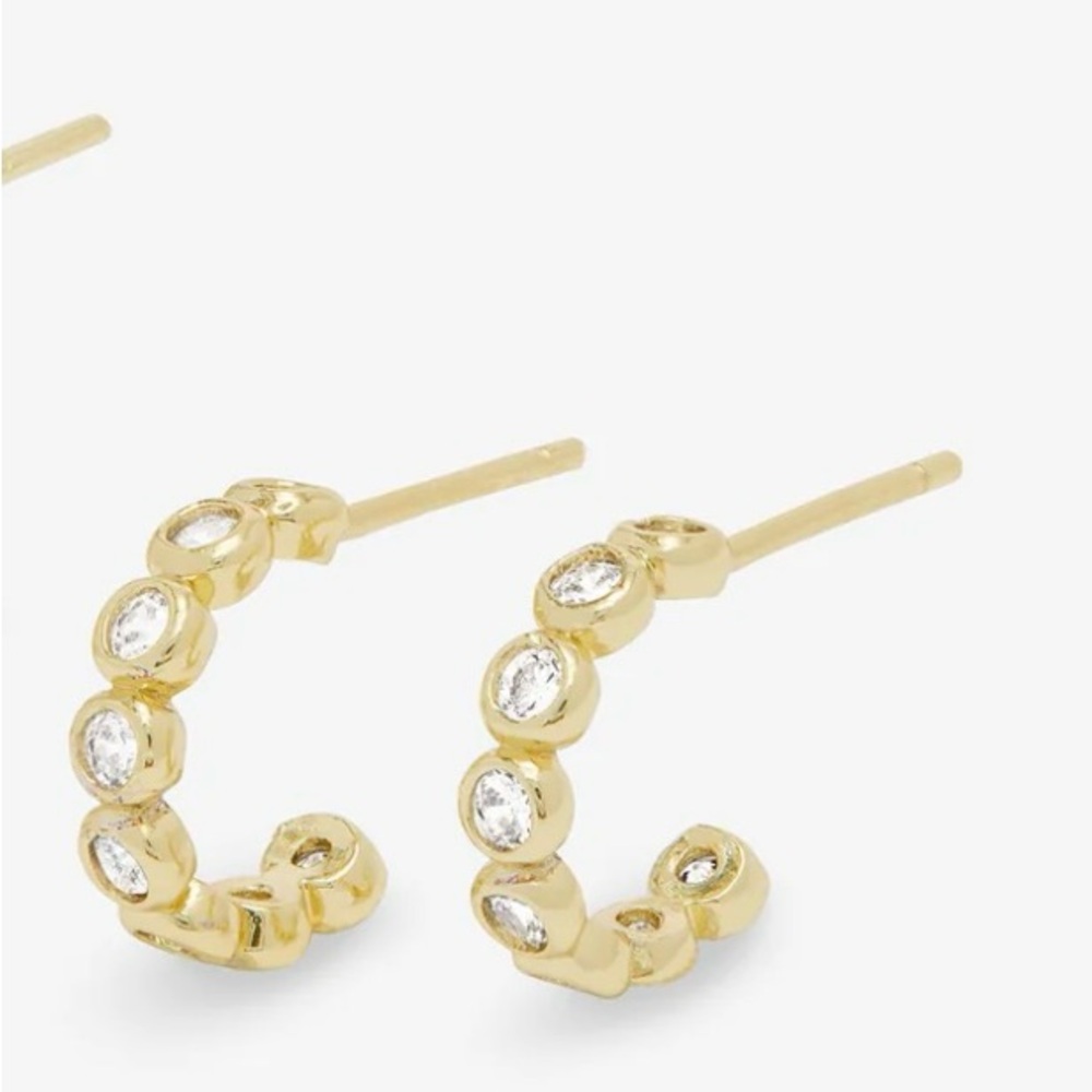 Melinda Maria Gold Hoop Earrings with Silver Accents